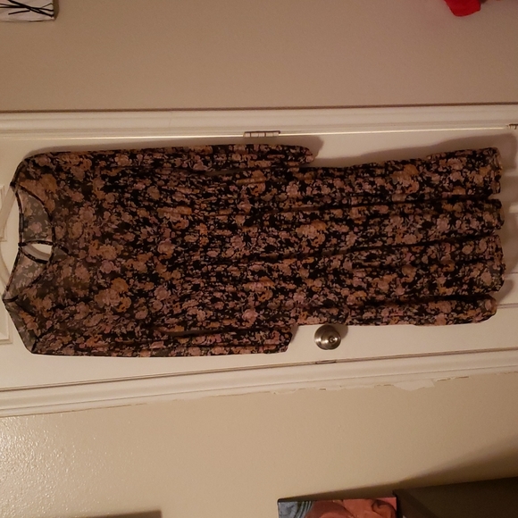 Wild Fable Floral Maxi Dress - Black and Pink - Picture 1 of 3